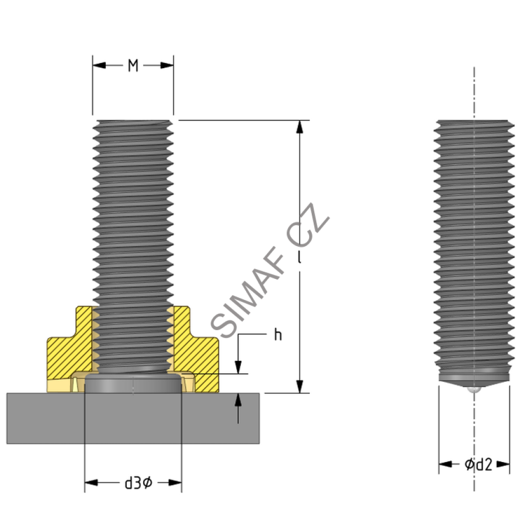 Přivařovací šroub PD M6x30