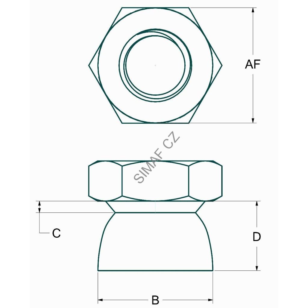 SHEAR NUT - Střižná bezpečnostní matice M6, Nerez