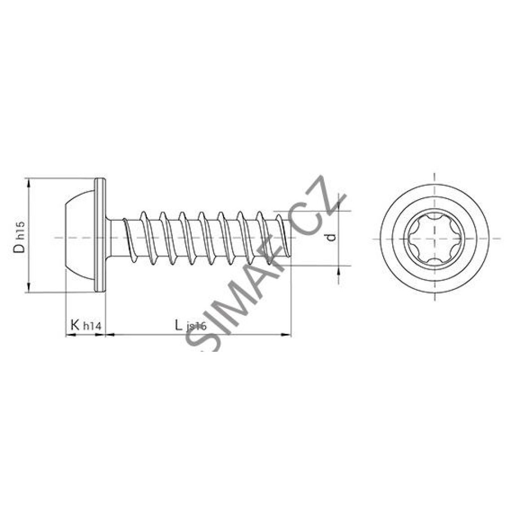 Šroub do plastu POLYFORM 2 TORX+  2x8