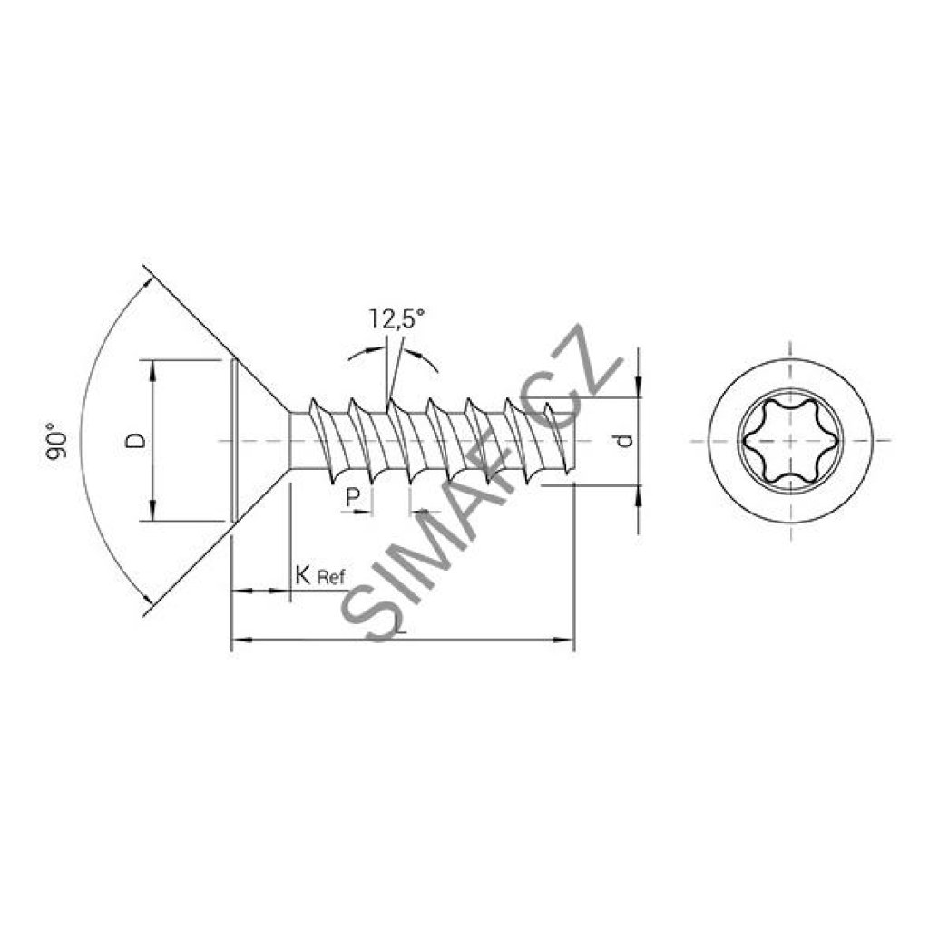 Šroub do plastu POLYFORM TORX 3x6