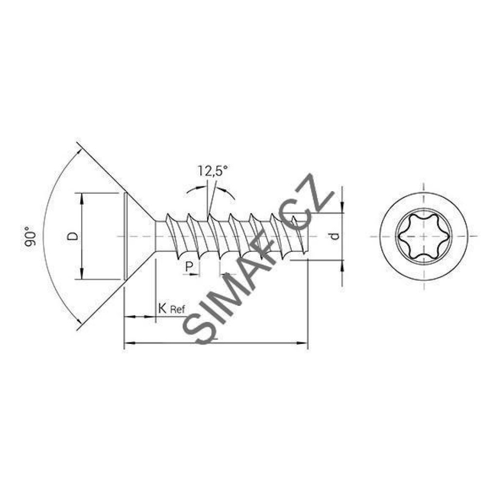 Šroub do plastu POLYFORM TORX 4x12