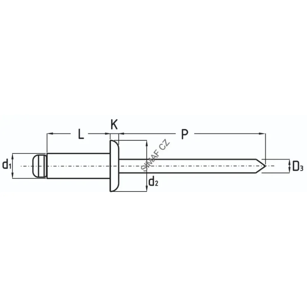 Trhací nýt Al/Ocel 4x12 mm