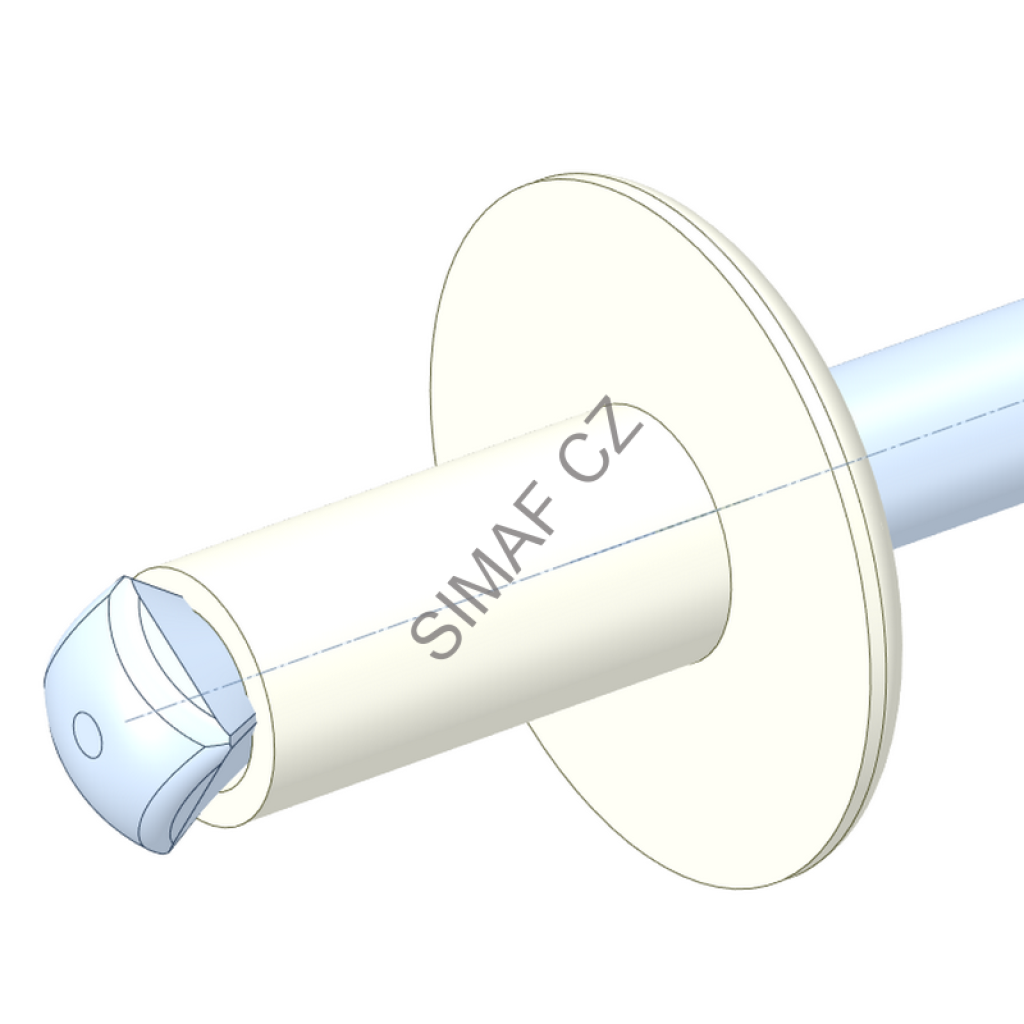 Trhací nýt banánový, Al/Ocel 4.8x14 mm, hlava ø 14 mm