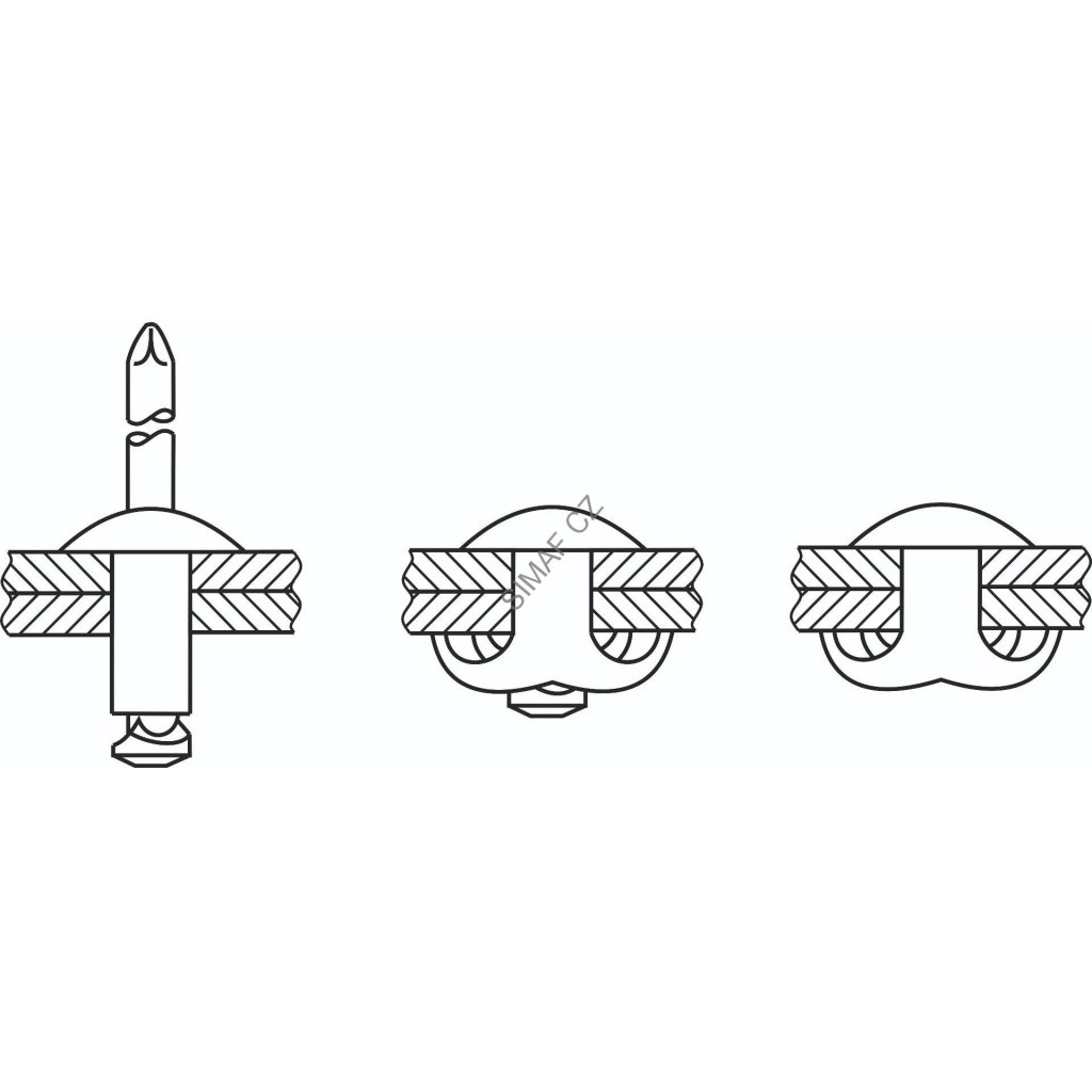 Trhací nýt banánový, Al/Ocel 4.8x22 mm
