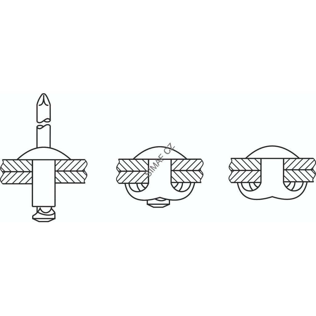 Trhací nýt banánový, Al/Ocel 4x16 mm