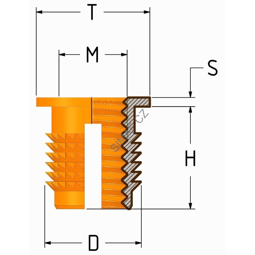 Zálisek do plastu typ C M2.5