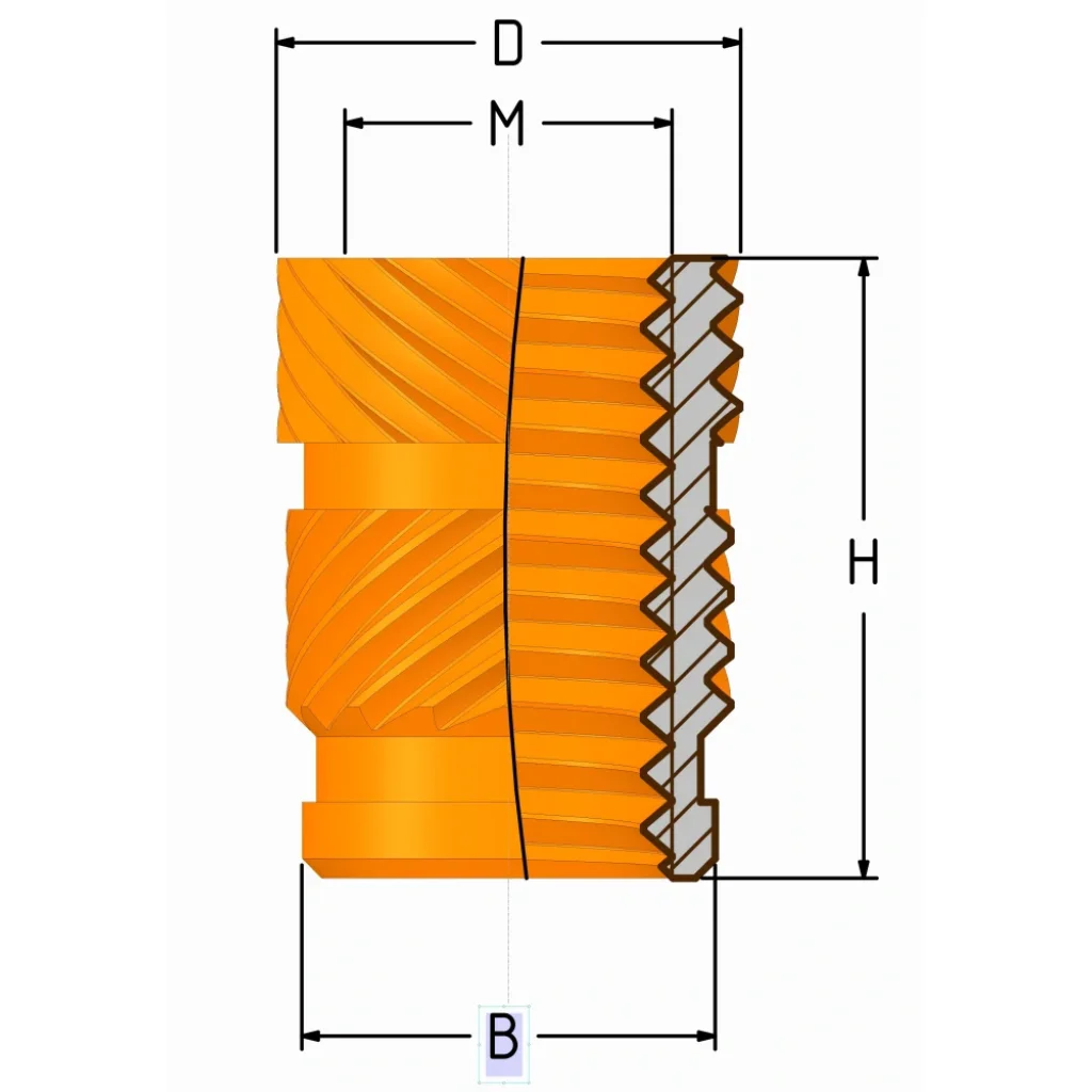Zálisek do plastu typ DC M3x4.8