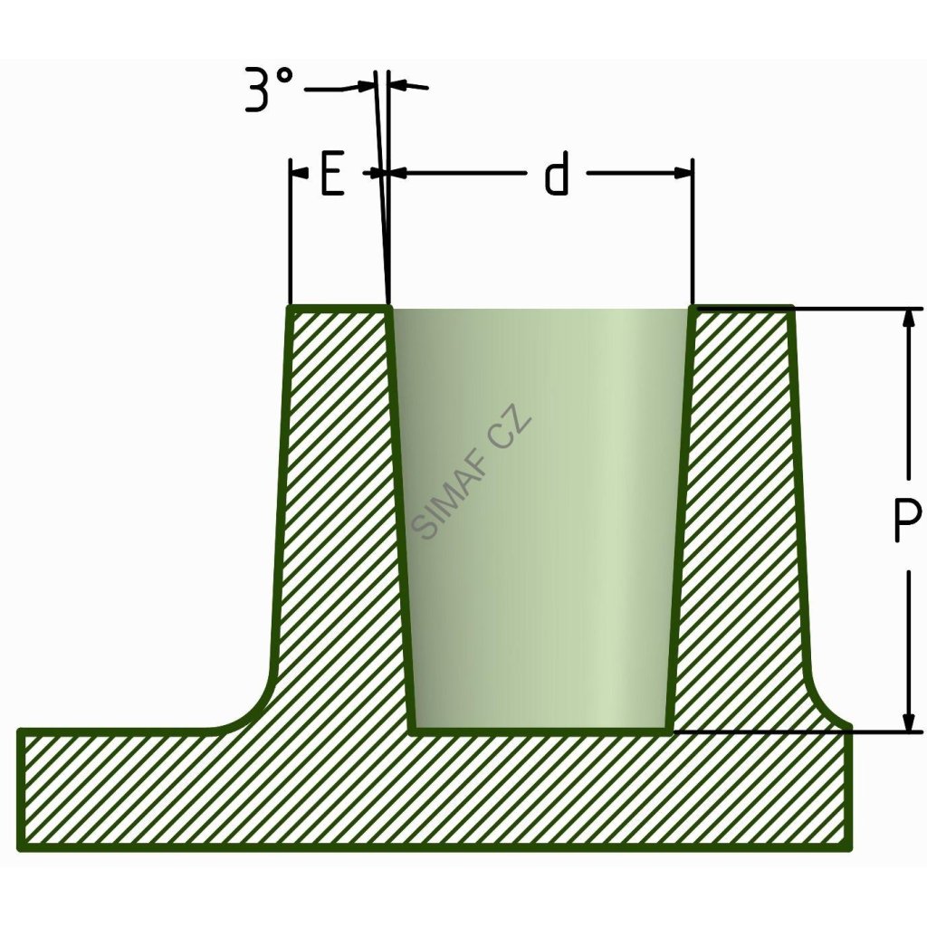 Zálisek do plastu typ DC M3.5x7.1