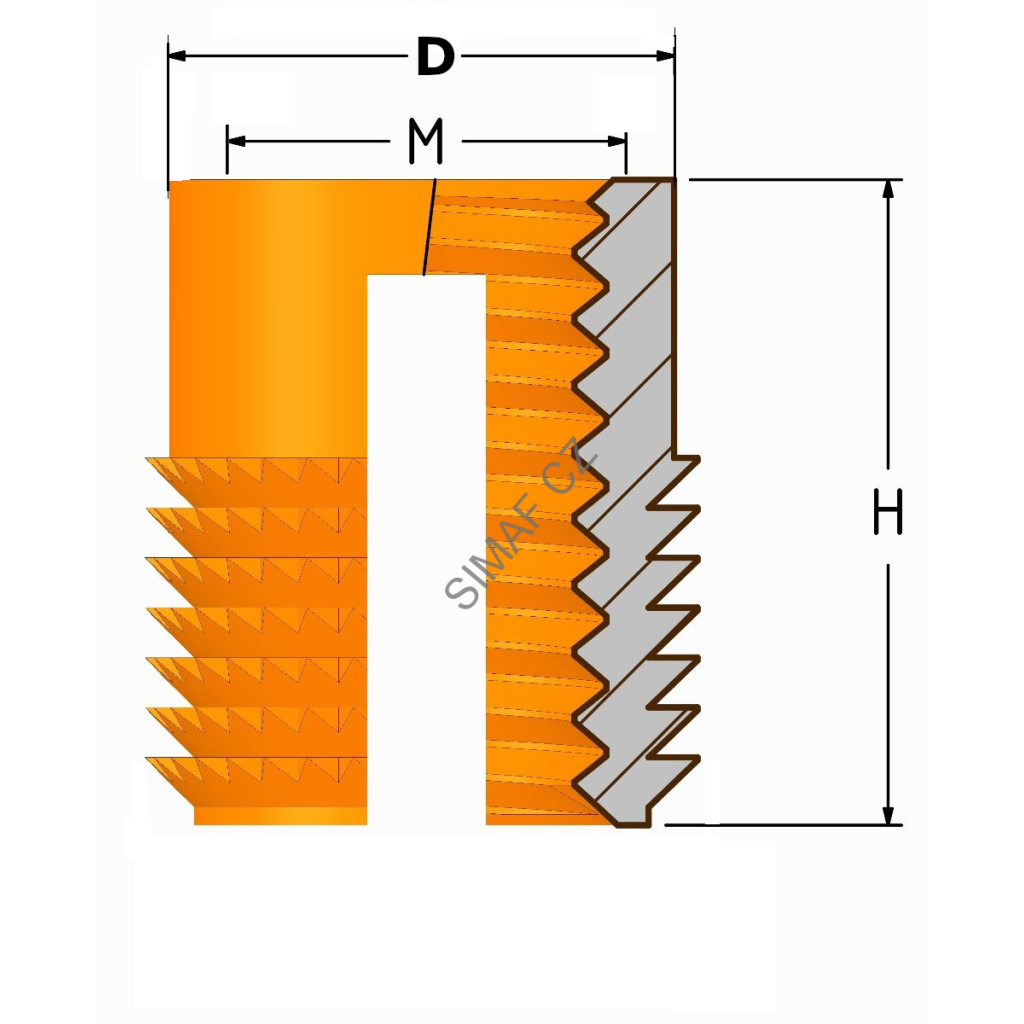 Zálisek do plastu typ DM M2.5