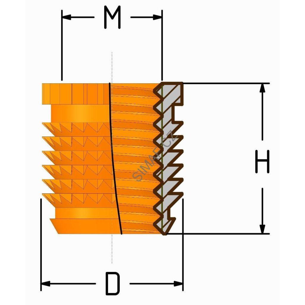 Zálisek do plastu typ TH M10