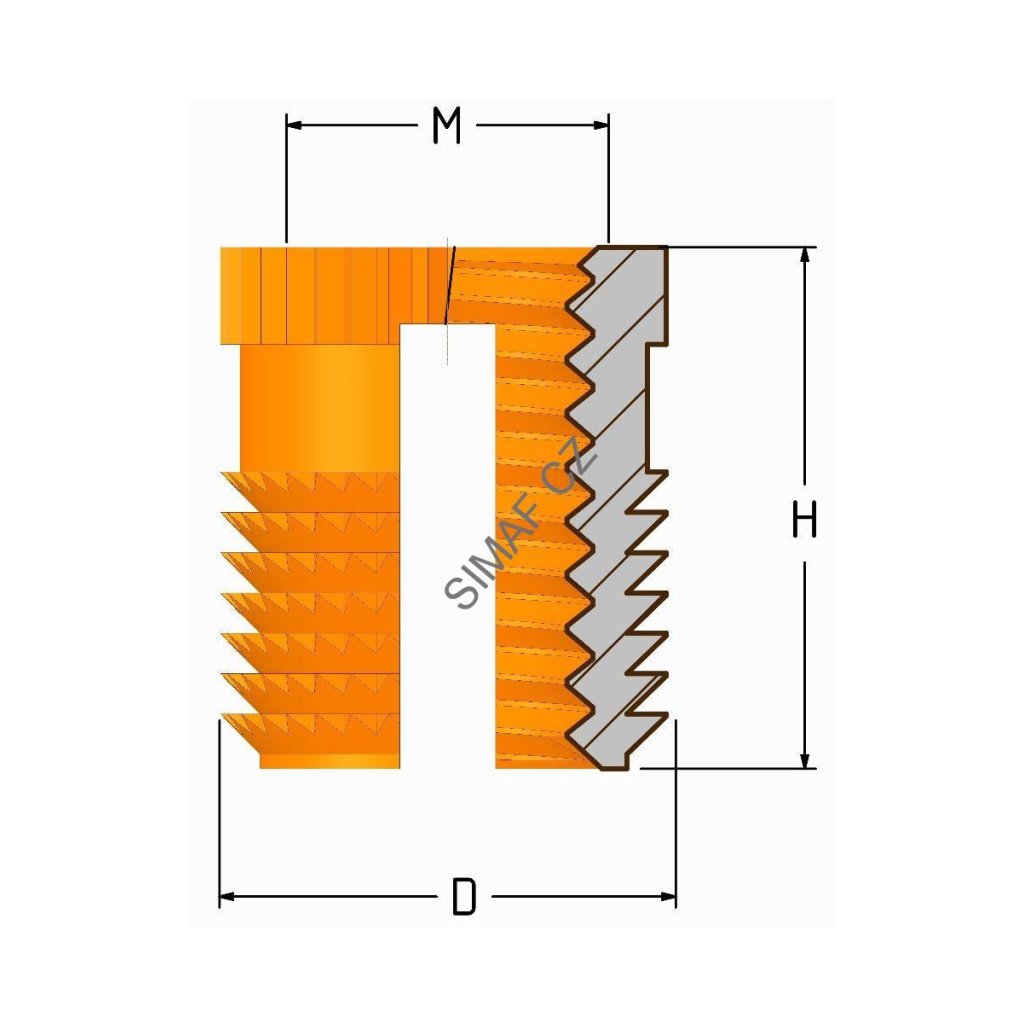 Zálisek do plastu typ TR M3.5x8.0