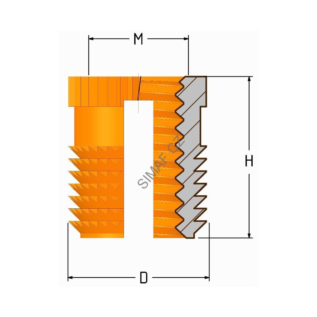 Zálisek do plastu typ TR M6x12.5