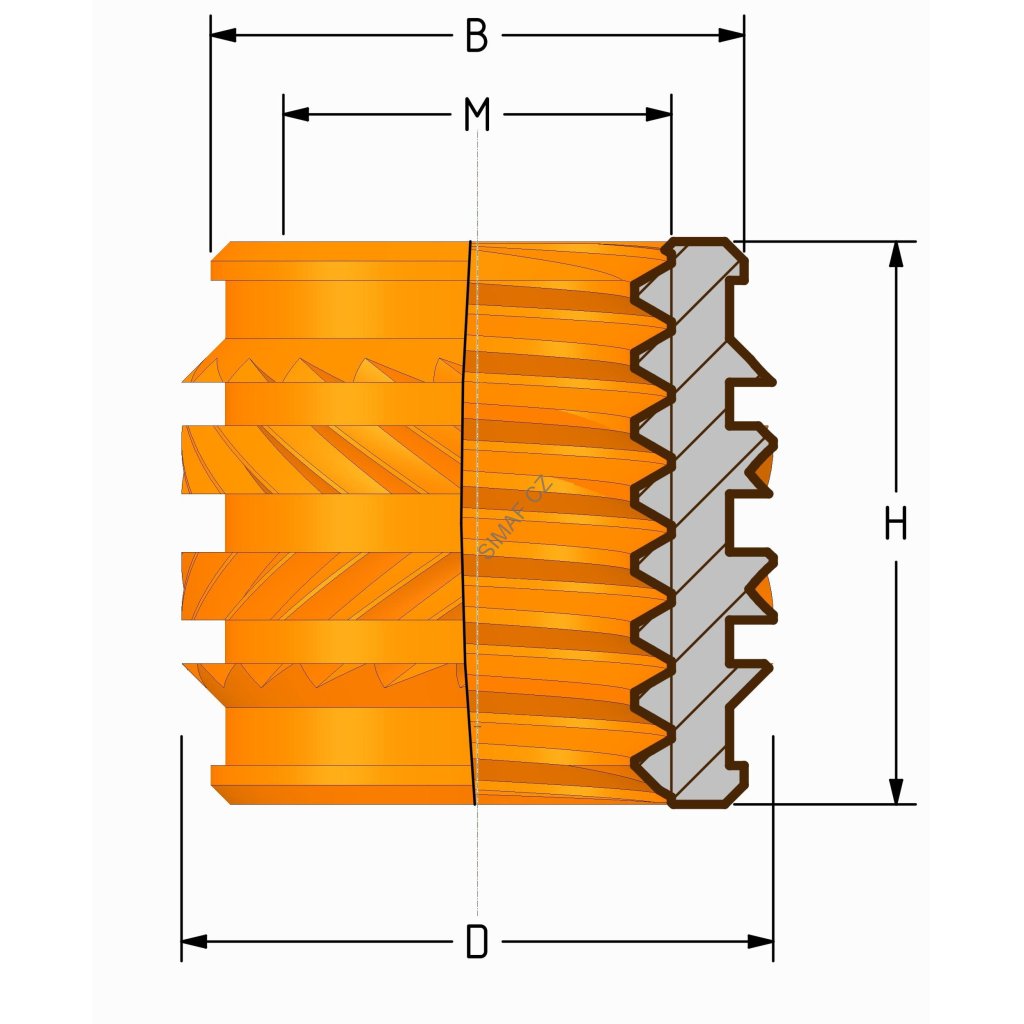 Zálisek do plastu typ TS M5x9.5