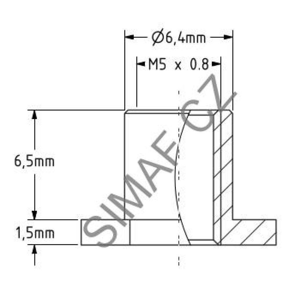 Závitová vložka M5 x 6,5 Nerez