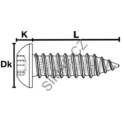 Bezpečnostní samořezný šroub ⌀4.2x38 mm