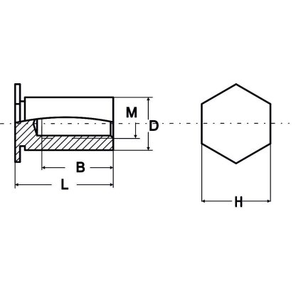 Lisovací sloupek M3x10, nerezový, slepý