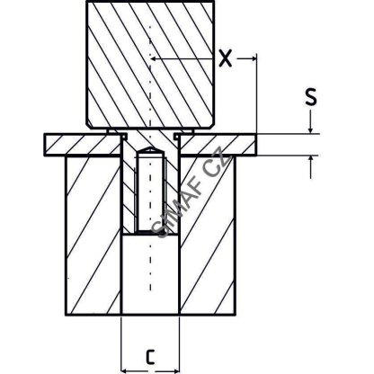Lisovací sloupek M3x8.5, hliníkový, slepý