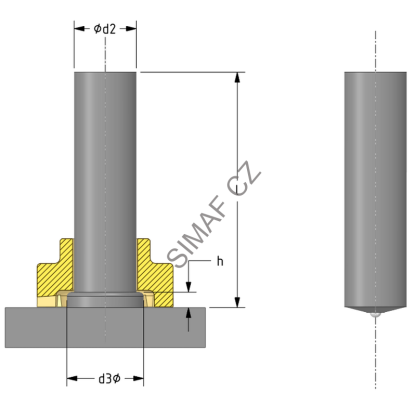 Přivařovací holý kolík ø8x25