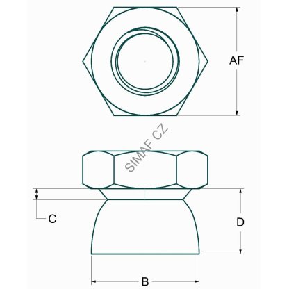 SHEAR NUT - Střižná bezpečnostní matice M6, Nerez
