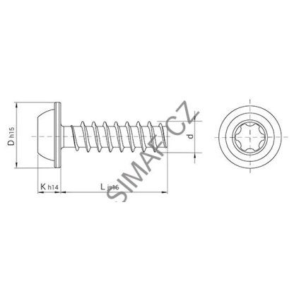 Šroub do plastu POLYFORM 2 TORX+  2x8