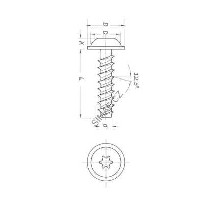 Šroub do plastu POLYFORM TORX 3.5x12