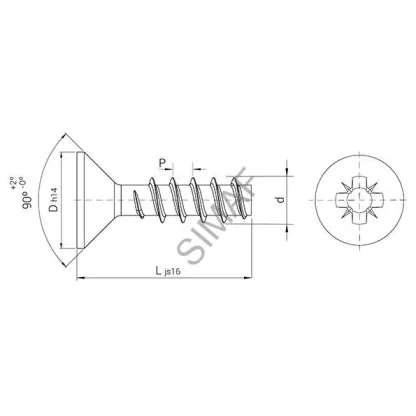 Šroub do plastu POLYPLAST PZD 4.1x12