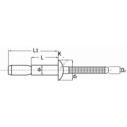 Struktuální trhací nýt Hliník / Hliník 6.4x24.5