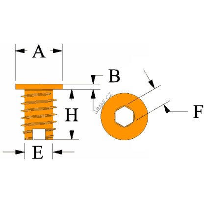 Tarinsert samořezná závitová vložka T-HEX M6x14