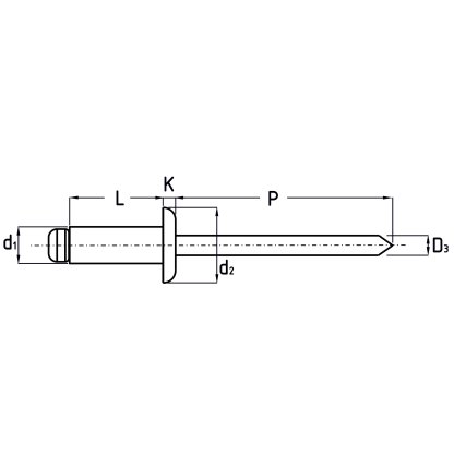 Trhací nýt Al/Ocel 2.4x8 mm