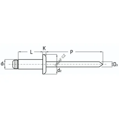 Trhací nýt Al/Ocel 4x12 mm