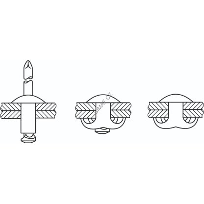 Trhací nýt banánový, Al/Ocel 4.8x22 mm