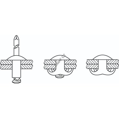 Trhací nýt banánový, Al/Ocel 4x16 mm