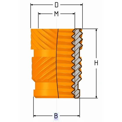 Zálisek do plastu typ DC M6x12.7