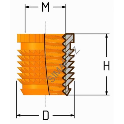 Zálisek do plastu typ TH M3x5.5