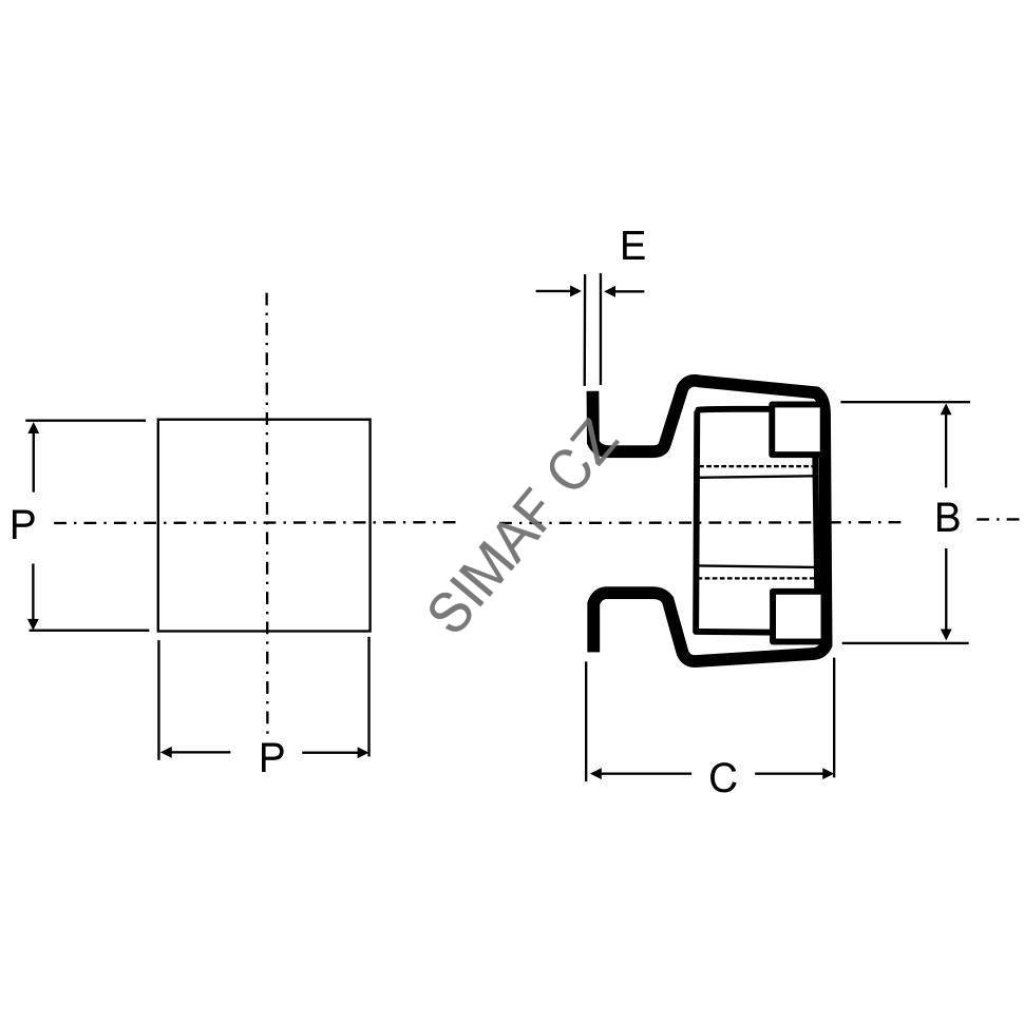 Klietková matica M8 pre dieru 12,3x12,3 | SIMAF SK