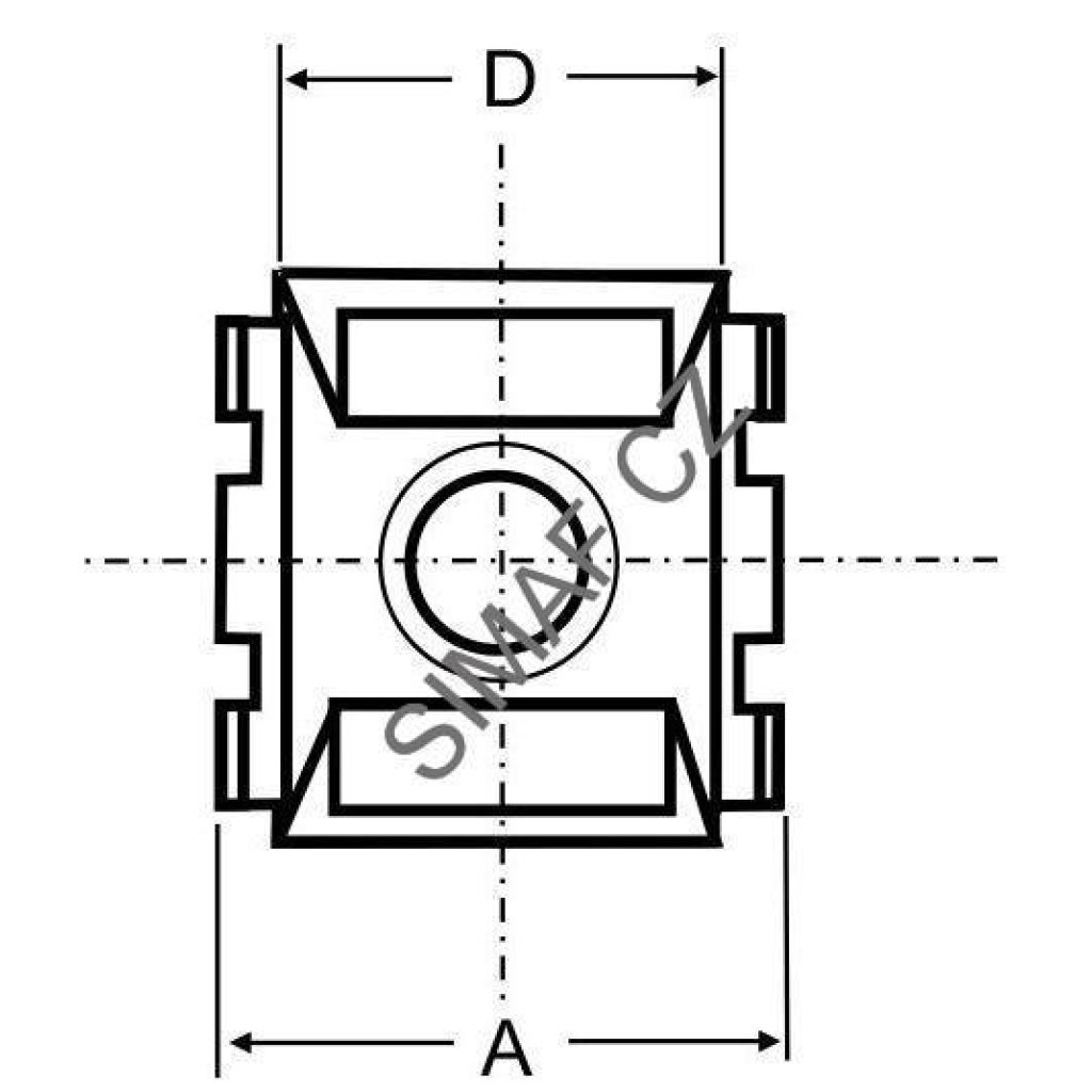 Klietková matica M8 pre dieru 12,3x12,3 | SIMAF SK