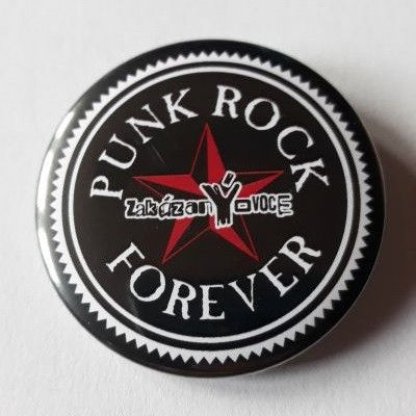 Placka Punk Rock Forever černá 44 mm - zakázanÝovoce