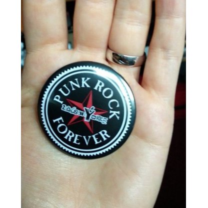 Placka Punk Rock Forever černá 44 mm - zakázanÝovoce