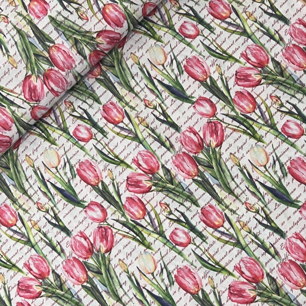 Červené  tulipány na dopisu dekorační