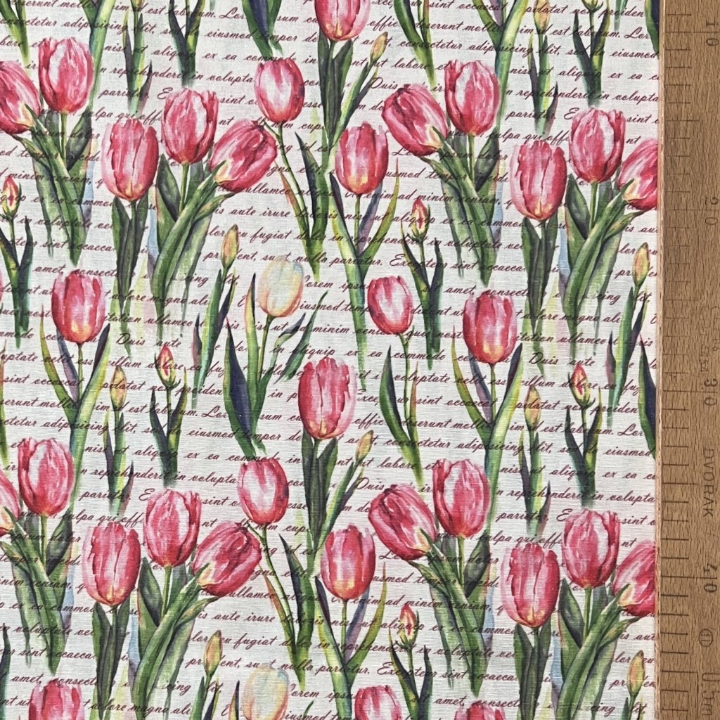 Červené  tulipány na dopisu dekorační