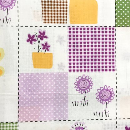 Fialovo zelený patchwork 15,5 cm