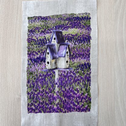 Levandule a domeček 17x30 cm