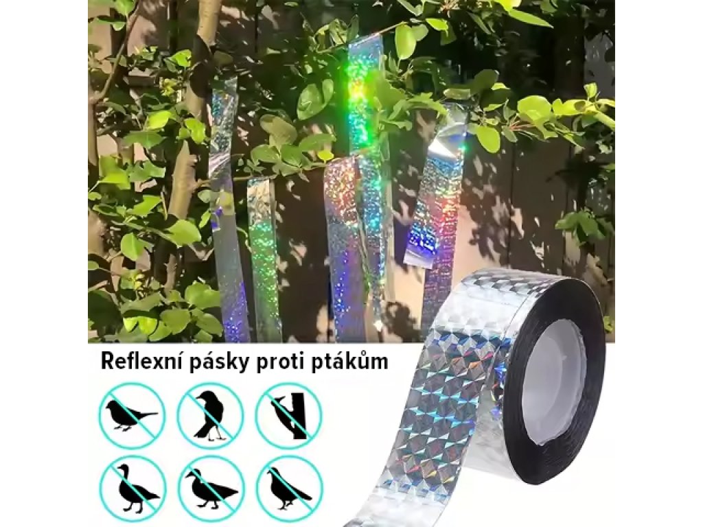Reflexní páska na odhánění ptáků