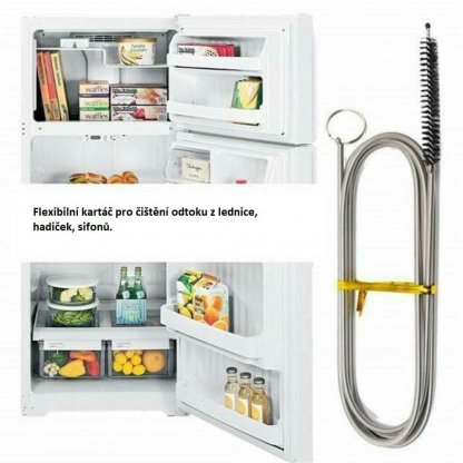 Flexibilní kartáč na čištění lednic, hadic, potrubí, odpadů a sifonů 1,6 m