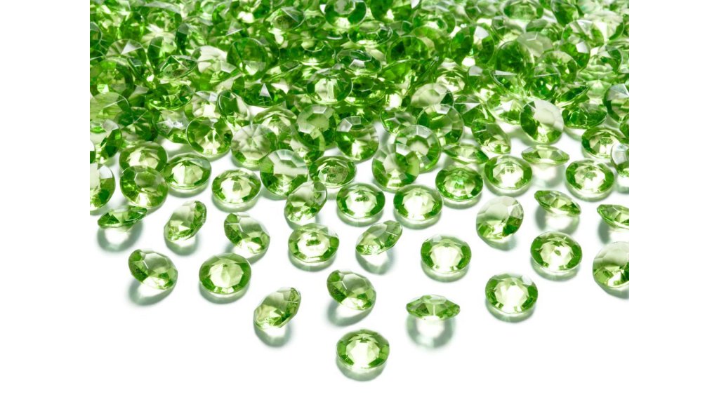 Dekorační akrylové diamanty 100 ks - zelené