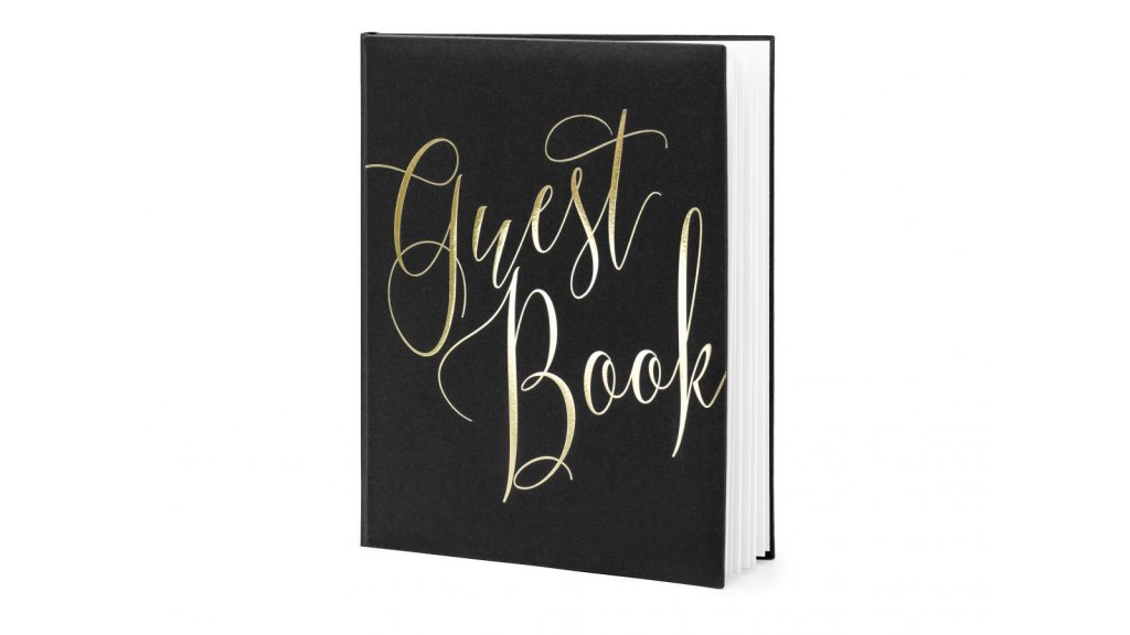 Kniha hostů - černá se zlatým nápisem