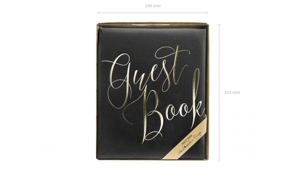 Kniha hostů - černá se zlatým nápisem