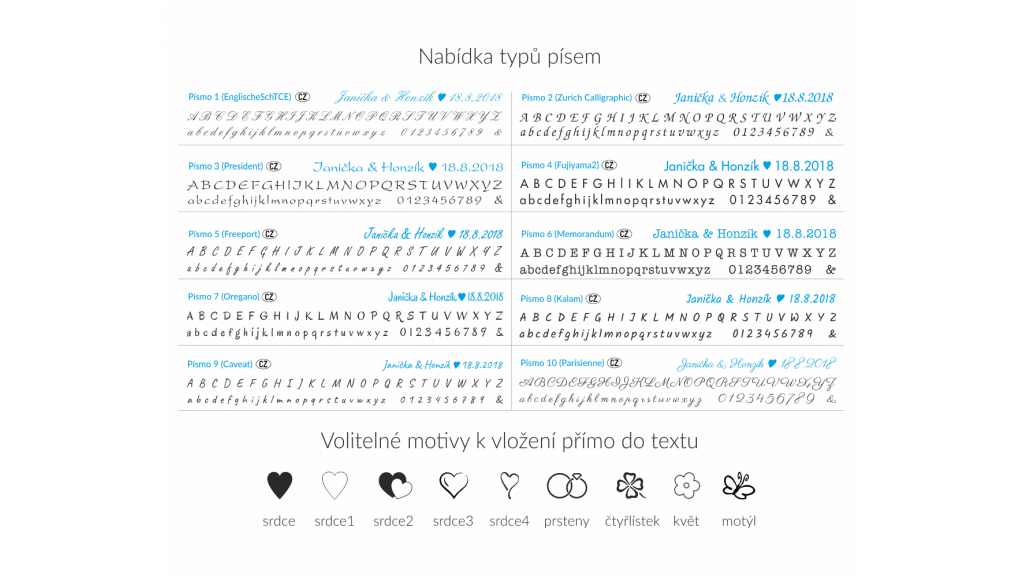 Textem Bílá propiska se jménem nebo s vlastním textem - Svatební diář