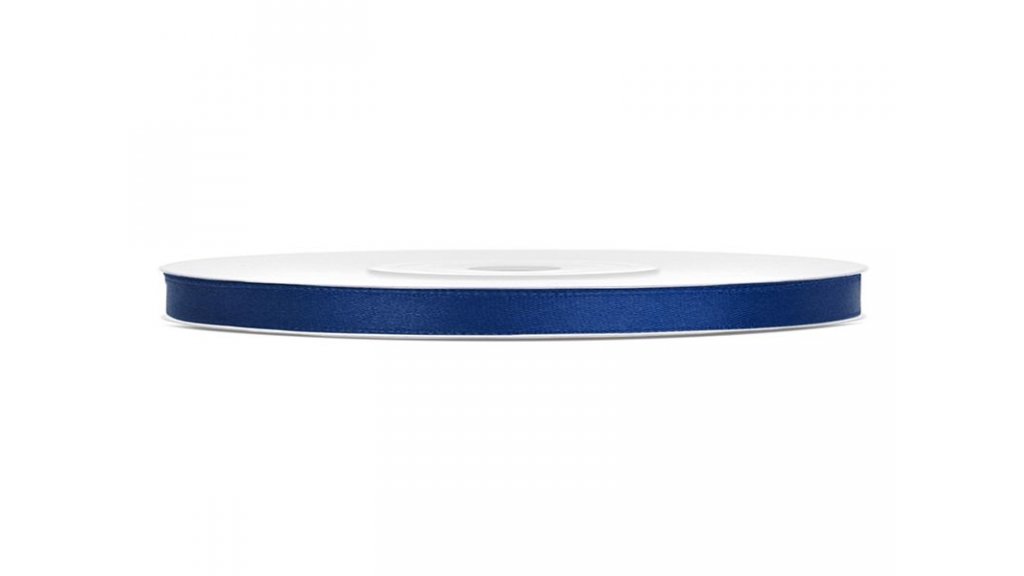 Saténové stuhy námořní modř - 25 m / 0,6 cm