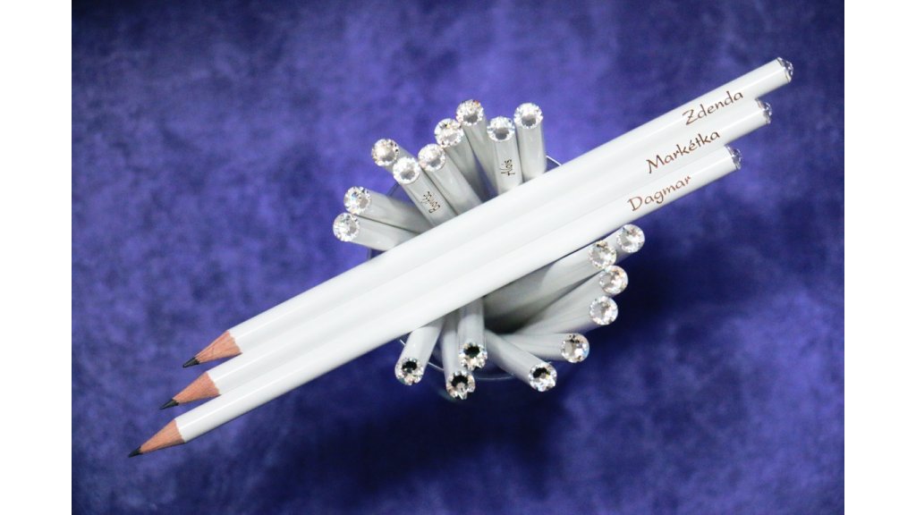 Svatební tužky Swarovski s různými jmény